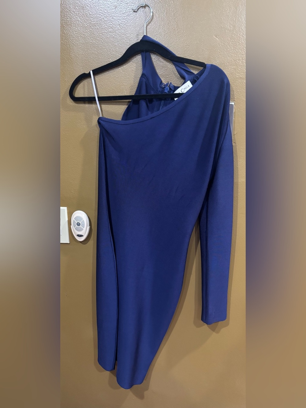 Miss Circle Blue One-Shoulder Bodycon Mini Dress Large Preowned